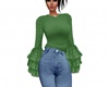 Frilly Sweater Green