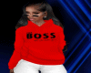 Hoodie the b*ss Red -f