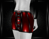 b red latex skirt