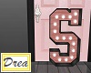 S Letter Pink/Grey