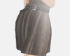 .brown leather skirt