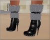Fake fur boots black