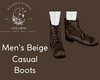 Men's Beige Casual Boots