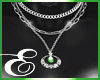 SILVER NECKLACE w GR PRL