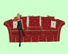 red and gold sofa w pose