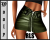 Leather skirt army green