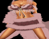 pink skirt fur trim