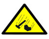 Sign warning falling