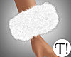 T! White Fur Cuffs