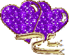 Purple Hearts Gold Ribbo