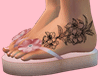 E* Pink Flip Flops+Tat