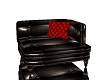 Blk Leather w/Red Chair