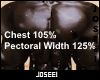 Chest/Pec Width 105/125%