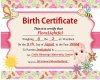 Flora Birth Certficate