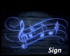 Blue Neon Music Notes