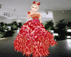 Red  feather gown kid