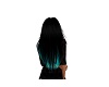 Long Black N Teal Hair