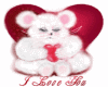 i love u bear with heart