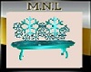 Teal Snowflakes Bench