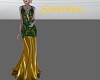 Green and Gold Deco Gown