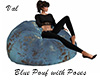 Blue Pouf with Poses