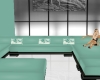 Light teal/black couch