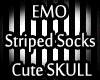 EMO Striped SKULL Socks