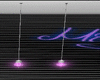 hanging purple lights