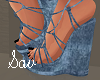 Denim Lace-Up Sandals