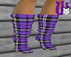 Plaid Socks purple
