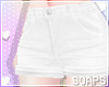 +Denim Shorts L White