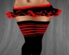 Black Red Skirt+Socks
