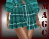 Teal plaid pleated skirt