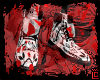 white boot with designs