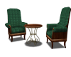 Corner Emerald Chair Set