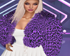 purple fur coat