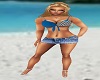 Jean Skirt n Teal Bikini
