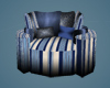 Blue stripe cuddle chair