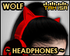 !T Wolf Red Headphones