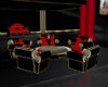Black/red chat chairs
