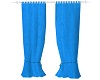long blue drapes