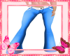 White Wool Trimmed Jeans