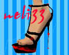Black & red X-high heels