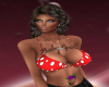 !B! Red/White Love Bra