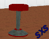 (SXS) Red leather  stool