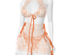 Sheer Orange Skirt Set