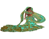 Gold/teal belly dance