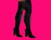 Black Leather Long Boots