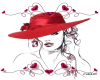 Red Hat Lady with Hearts