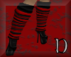 red and black boots